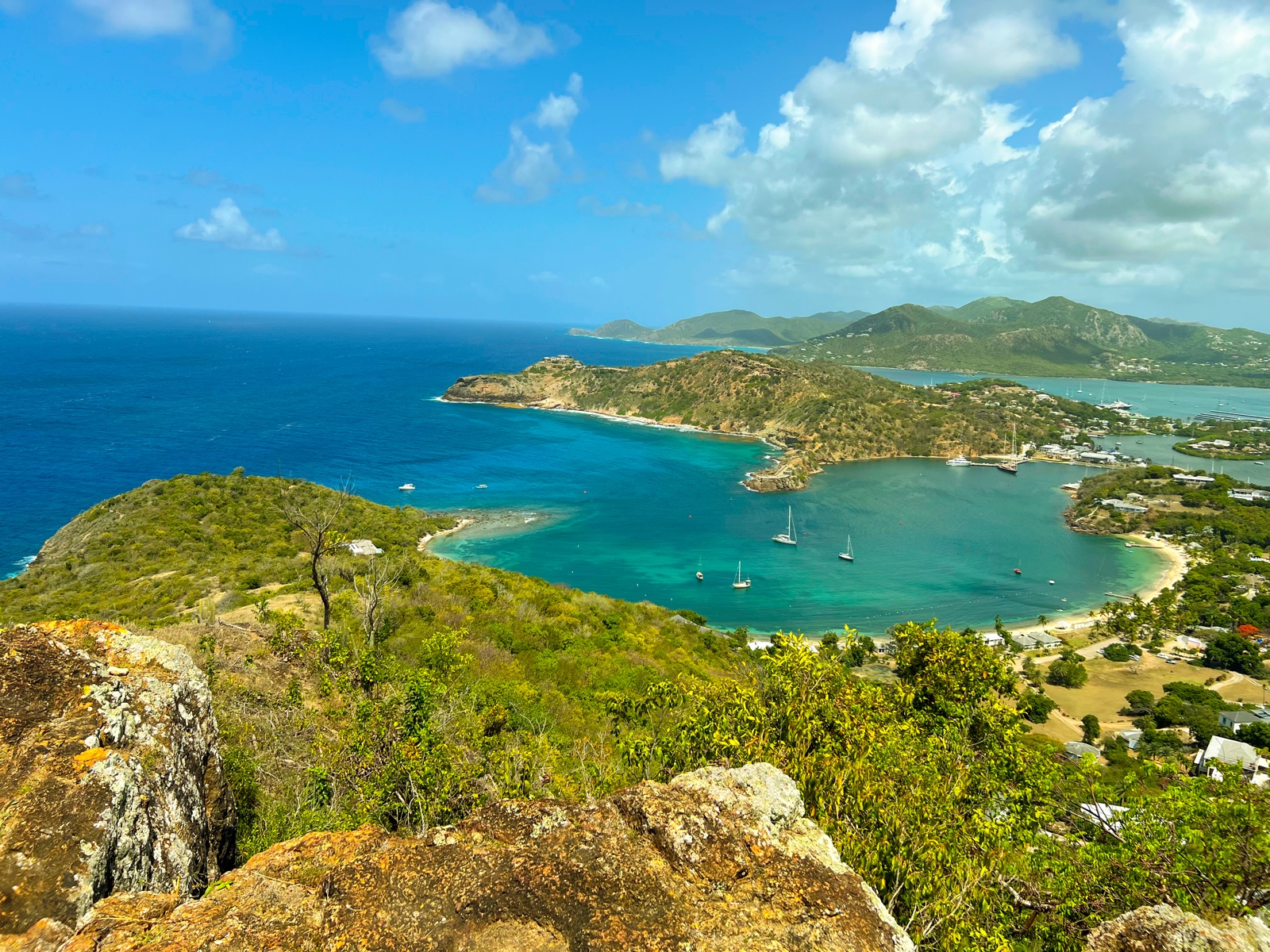 Antigua bay aerial view